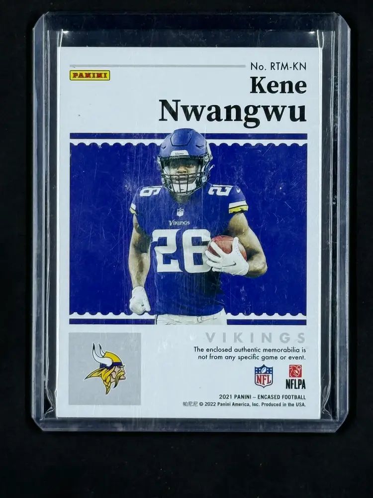 2021 Encased #RTM-KN Pearl #/15 Rookie Triple Memorabilia Kene Nwangwu Vikings
