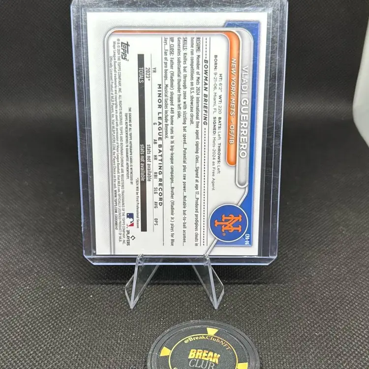 Vladi Guerrero 2024 Bowman 1st Auto New York Mets