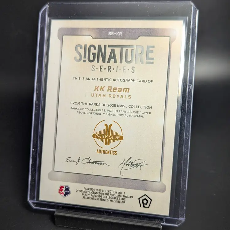 2025 Parkside NWSL Vol 1 KK Ream RC Signature Series Auto /99 Utah Royals