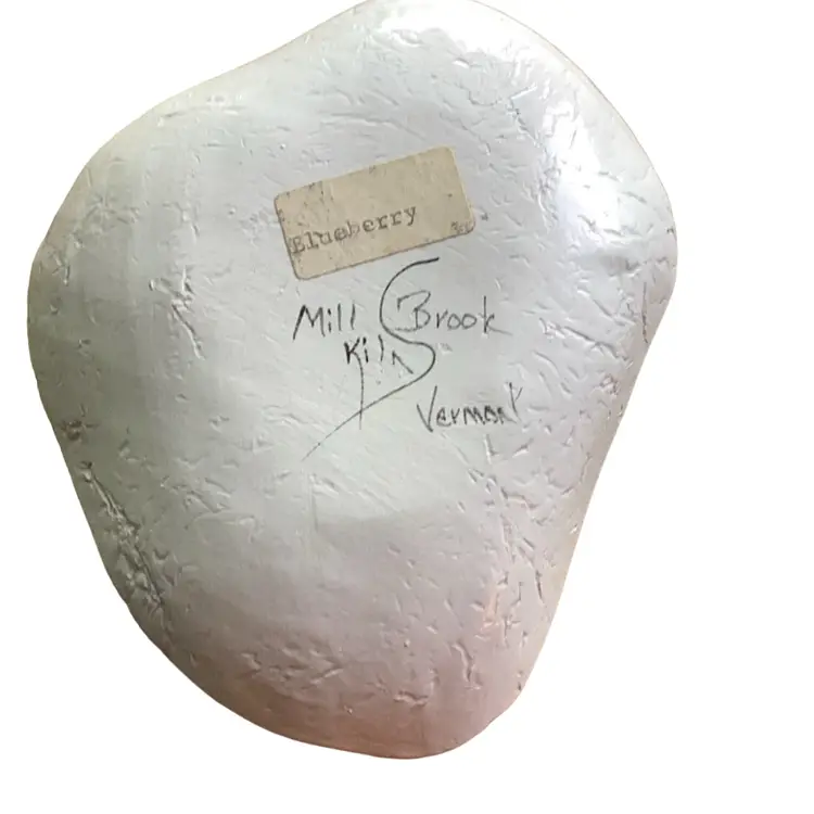 Vermont Pottery Trinket Dish Mill Brook Kiln Blueberry - Signed Catherine Beliveau