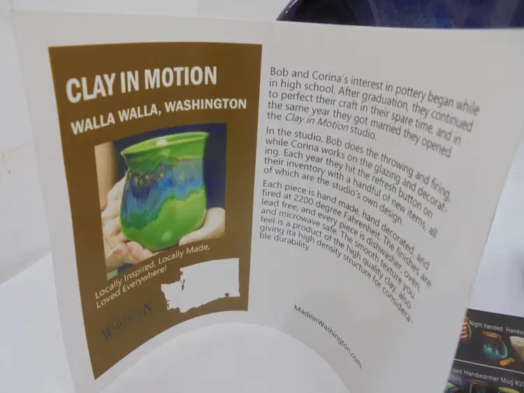 Clay In Motion Original Handwarmer Mugs Left and Right Made in Walla Walla, Washington USA