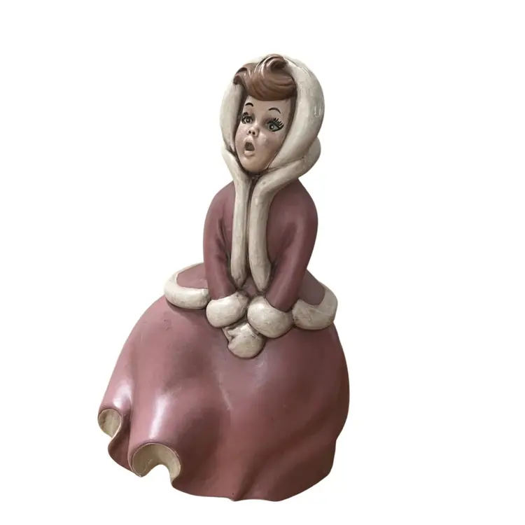 Vintage Ceramic Caroler 9” Tall