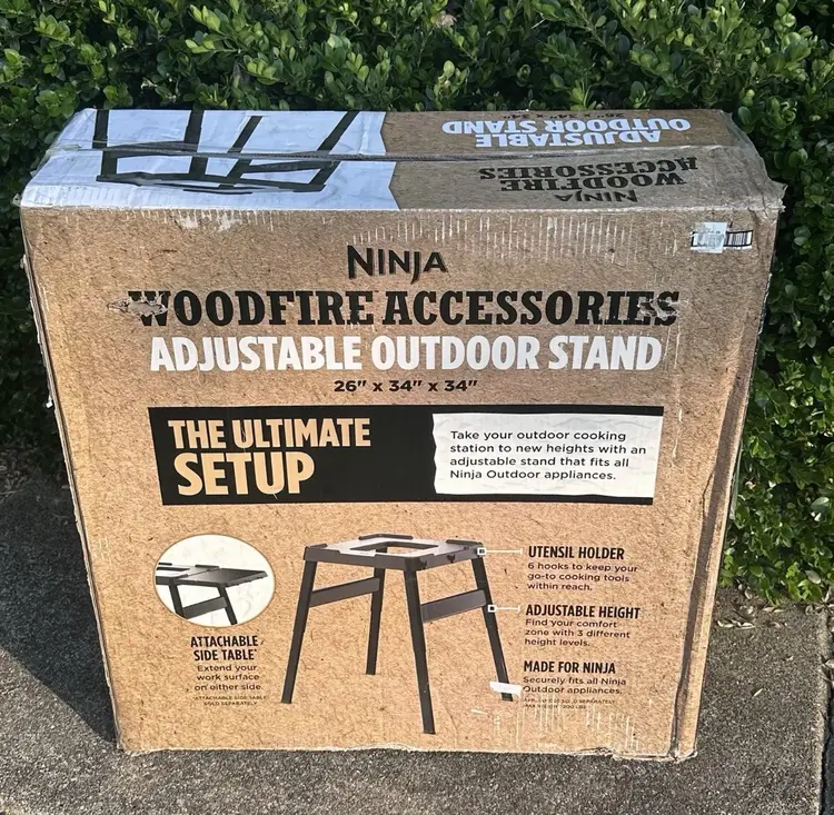 Open Box Ninja Woodfire Accessories Adjustable Outdoor Stand 26”X 34″x34” READ