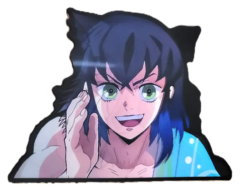 Demon Slayer Inosuke Hashibir 3D Lenticular Decal Anime Motion Car Sticker Decal