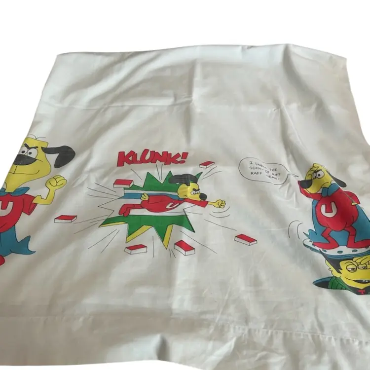 Vintage “Underdog” Top Twin Flat Sheet Some Fading And Age Discoloration