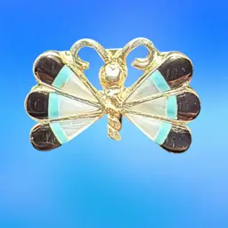 A Zuni Native American sterling silver butterfly inlay ring.size 7?