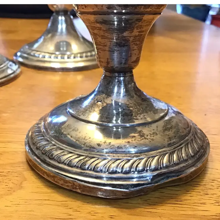 3 Sterling Candle Holders Different Makers