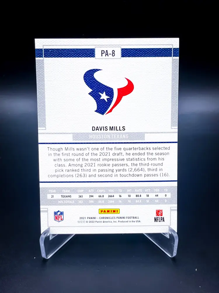 2021 Chronicles Davis Mills RC Pink #PA-8 Houston Texans 