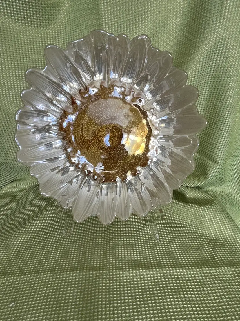 Akcam HandmadeTurkish Glass Sunflower Plate