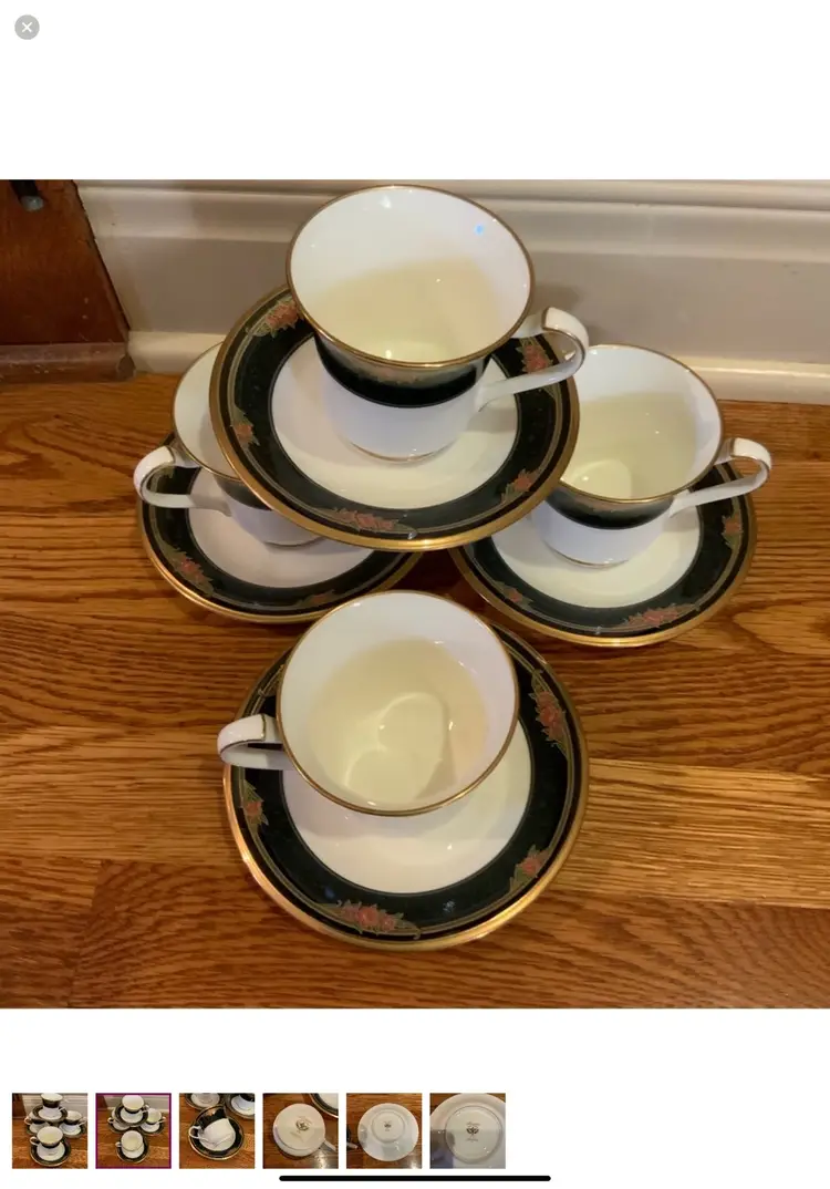 Noritake Cup & Saucer Venetian Rose Bone China Japan Set Of 4
