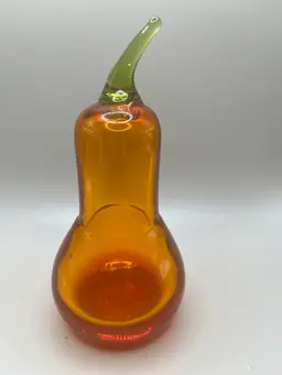 Vintage Viking Glass Orange Art Glass Paperweight