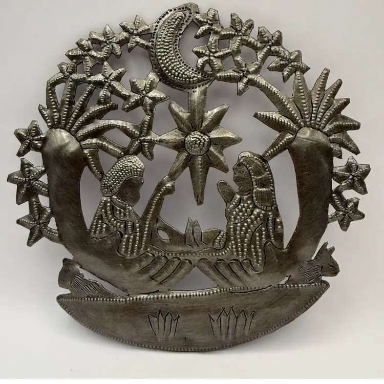 Mexican Folk Art Tin Nativity