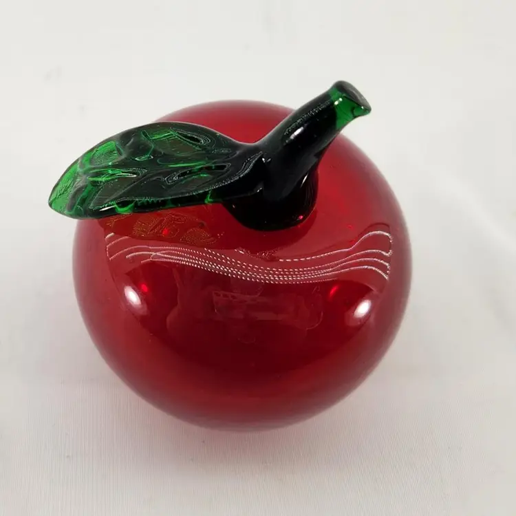 Vintage Art Glass Apple Paperweight