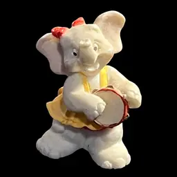 Vintage 1994 Signed J.C. Miniature Anthropomorphic Musical Elephant 🐘