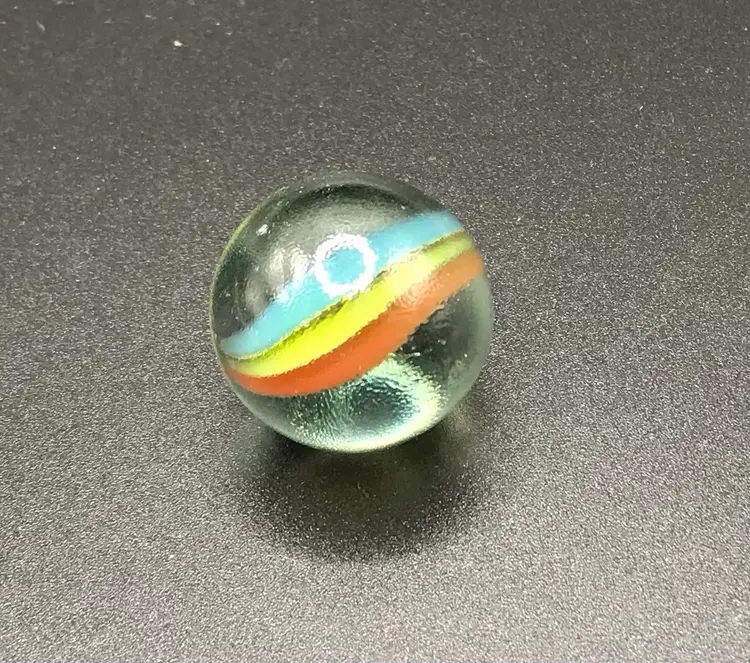 Tricolor cat eye 1" art glass shooter marble