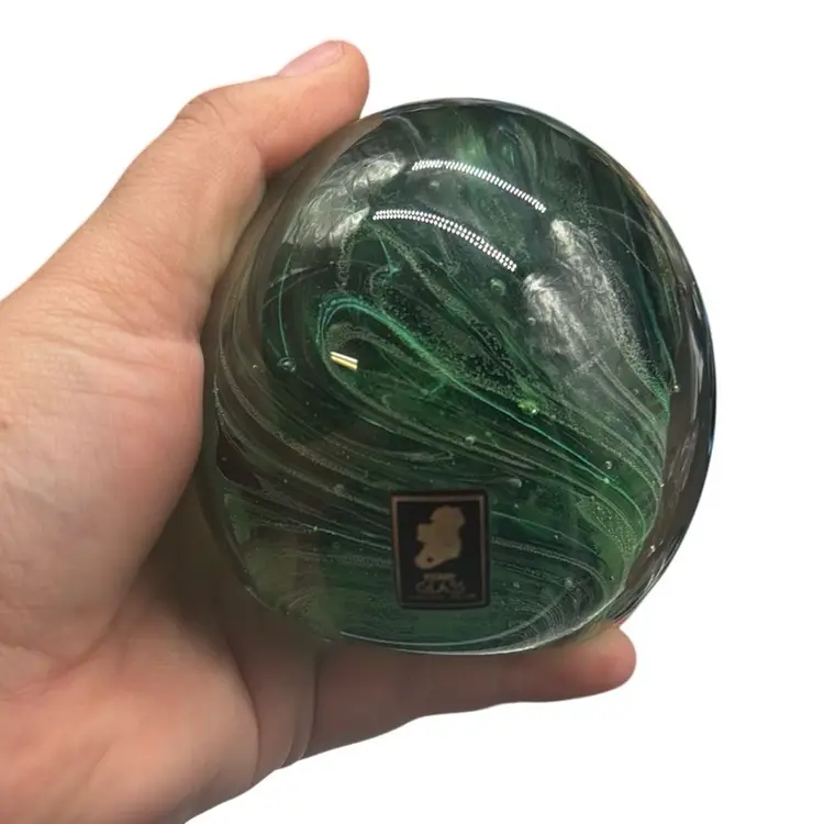 KERRY Glass Paperweight - Emerald Green