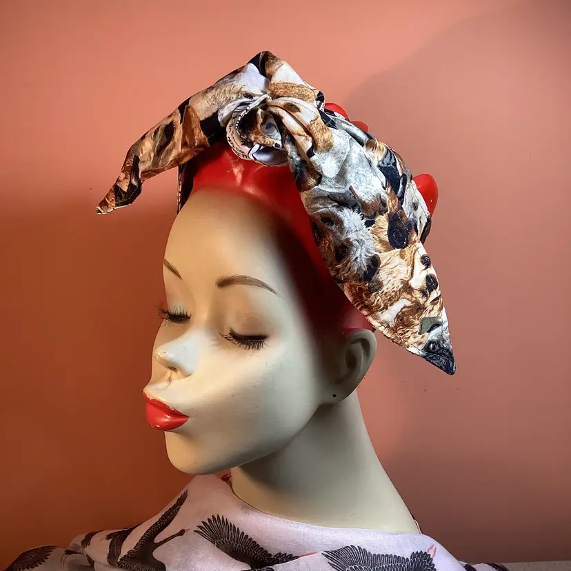 #01 Doggie Daily News Hair Wrap