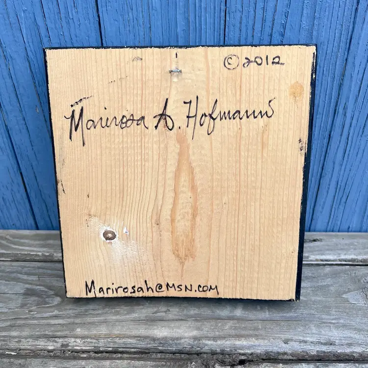 Flower Art Original Mixed Media by GA Artist Marirosa A. Hofmann Signed 7” X 7”