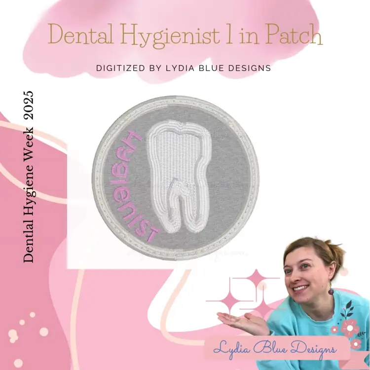 Embroidered  Dental Hygienist Patch 1in round