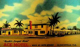 Ace Motel Postcard Jacksonville Florida 1951