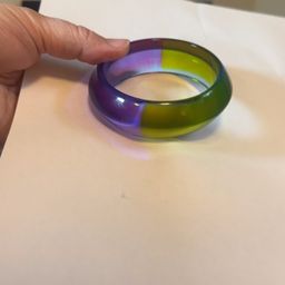 Lucite Bracelet Purple Green As Seen