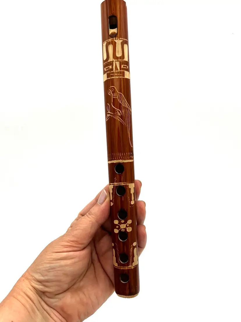Ecuador Pinkullo (Bamboo Flute) Hand Carved