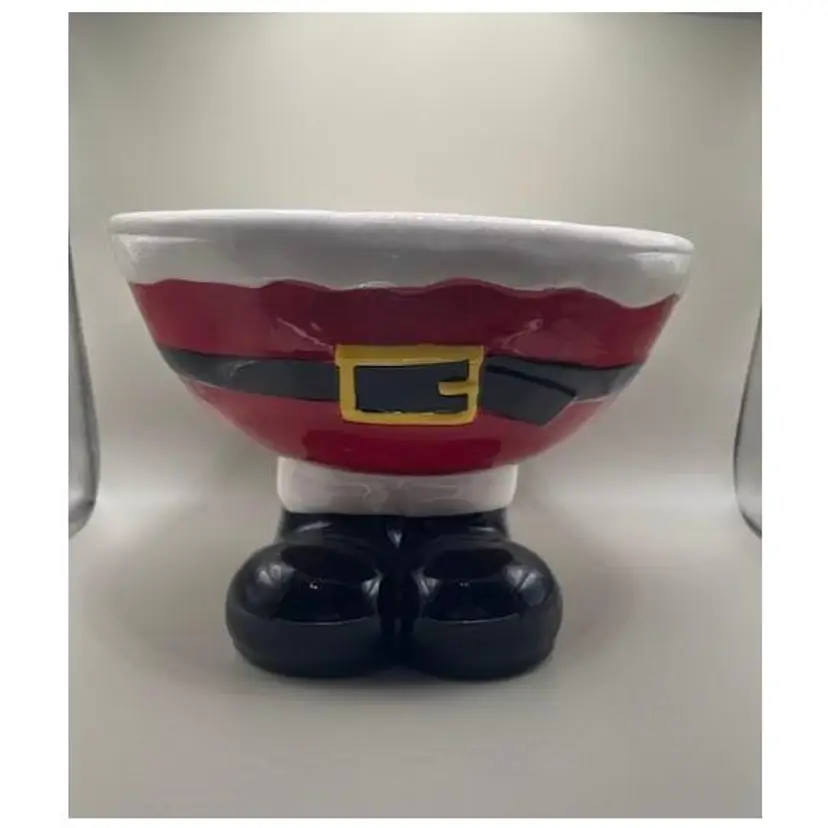 Santa Claus Ceramic Bowl ~ Festive Holiday Decor ~ Measures 6 inches tall