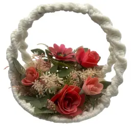 Macrame Basket With Flowers