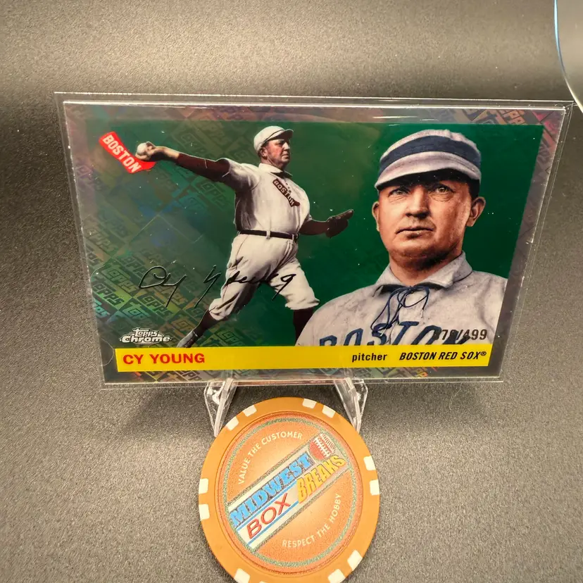 Cy Young Logofractor Parallel #/499 2025 Topps Chrome Platinum Boston Red Sox