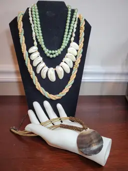 Costume PEACH and Green with cream and gold Jewelry Lot including lia sophia