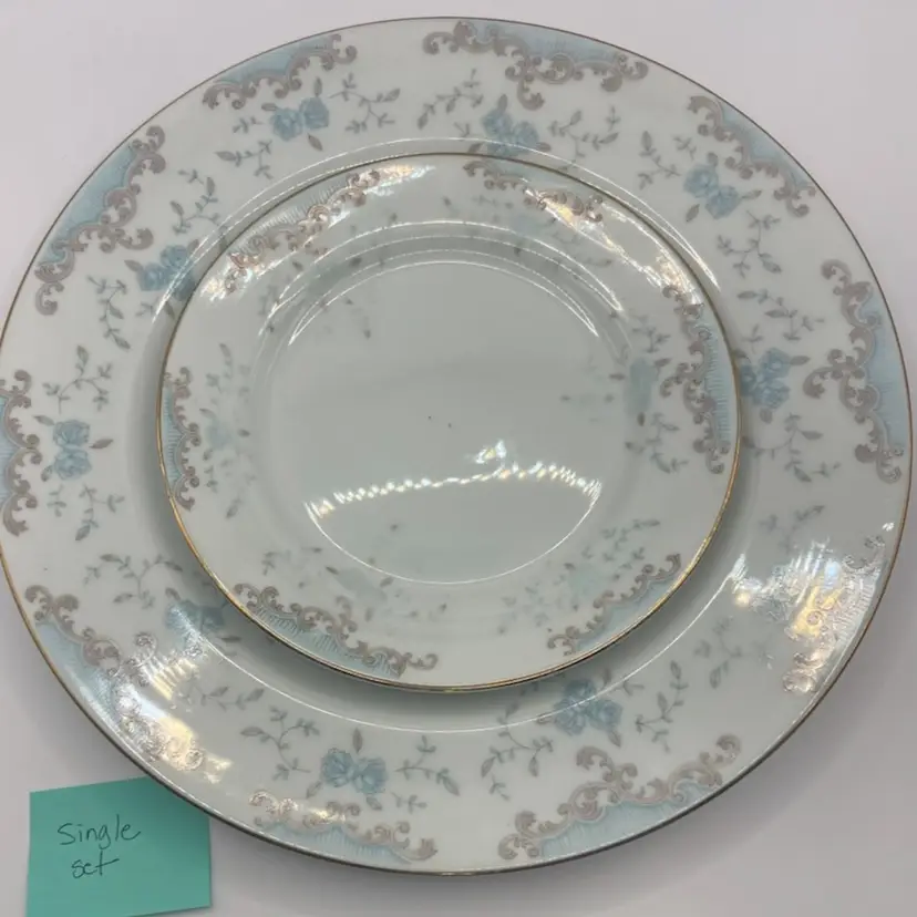 Vtg Imperial China (Japan) designed by W. DALTON , “Seville” Dinner Plate With Bread Plate **Read Description