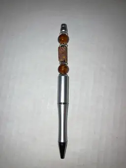 Fidget Pen Handmade By Me! Black Ink! 5 1/2” Made With Trade Beads!