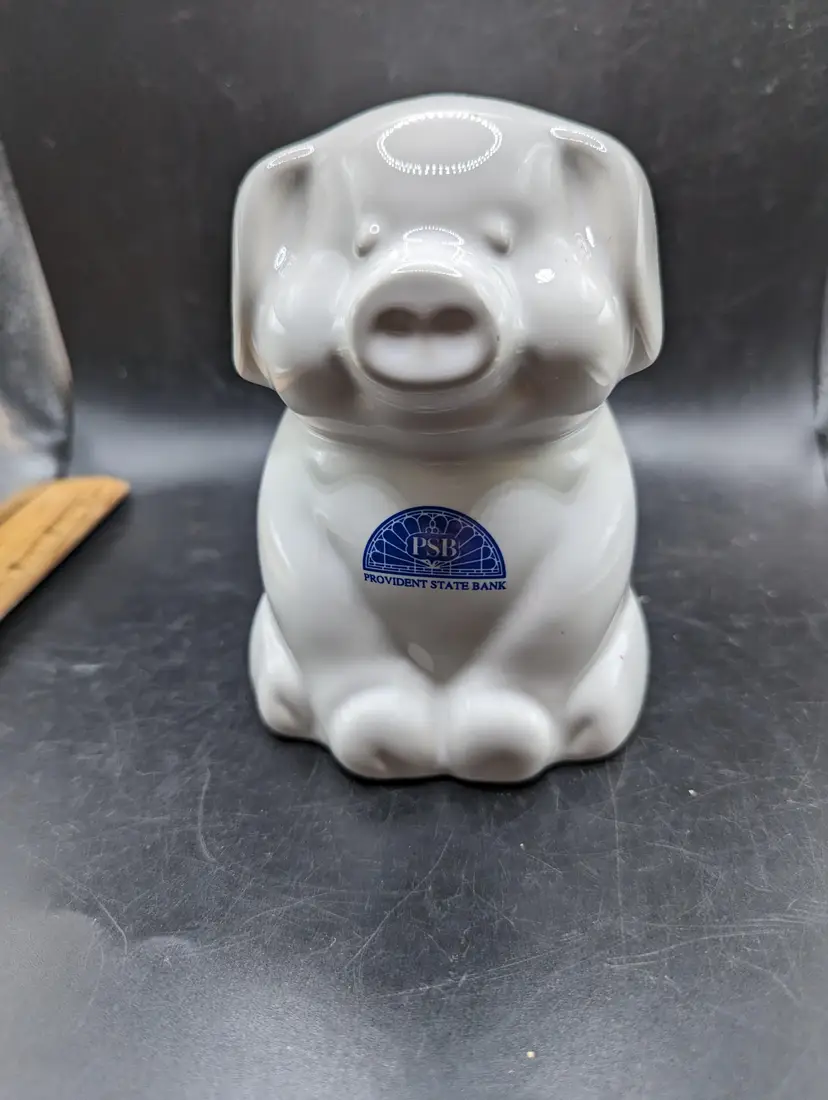 Vintage Provident State Bank Ceramic Piggy Bank