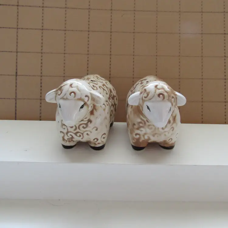 Fleecy Sheep Salt and Pepper Shaker Set
