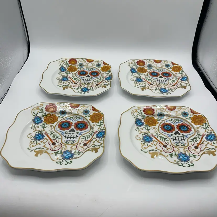 Disney Pixar Ceramic COCO Dessert Plates by Patina Vie, Set of 4, 8"