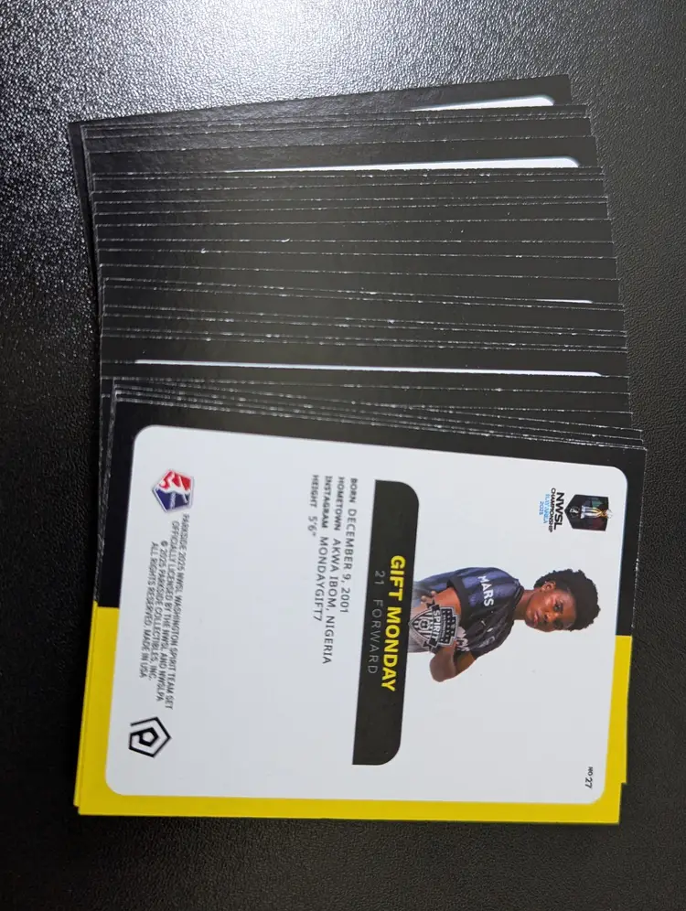 2025 Parkside NWSL Championship Game Exclusive Team Set Washington Spirit (27 cards)