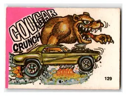 Vintage COUGAR CRUNCH Sticker Single #129 Hot Rod Monster Odd Rods