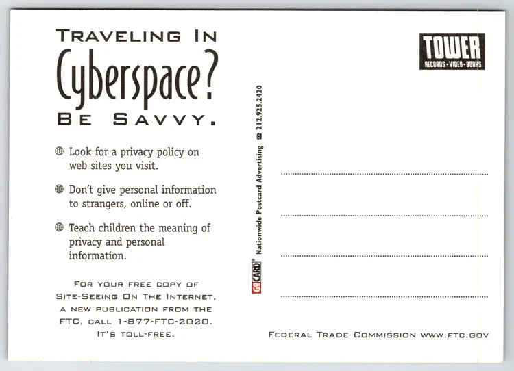 Postcard Traveling in Cyberspace? Internet Rocket Ship Privacy Advertising, Federal Trade Commission FTC - 14541