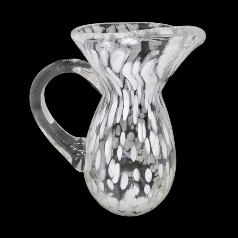 Hand Blown Rare Fenton Rainbow Confetti Glass Creamer Vintage Good Condition