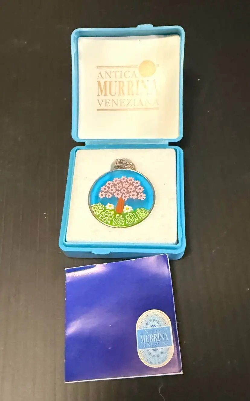 ANTICA MURRINA VENEZIANA Glass MURANO MILLEFIORI Tree PENDANT