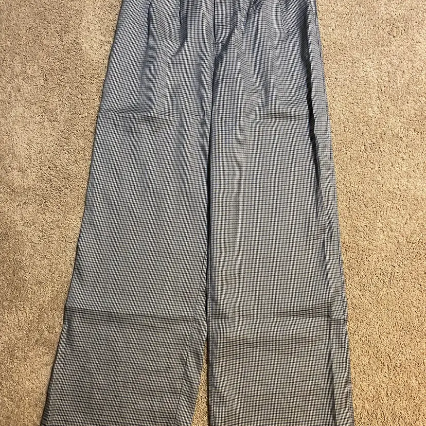 Prologue Women's Size 8 Mini Houndstooth Plaid Wide Leg High Rise Slacks - NWT