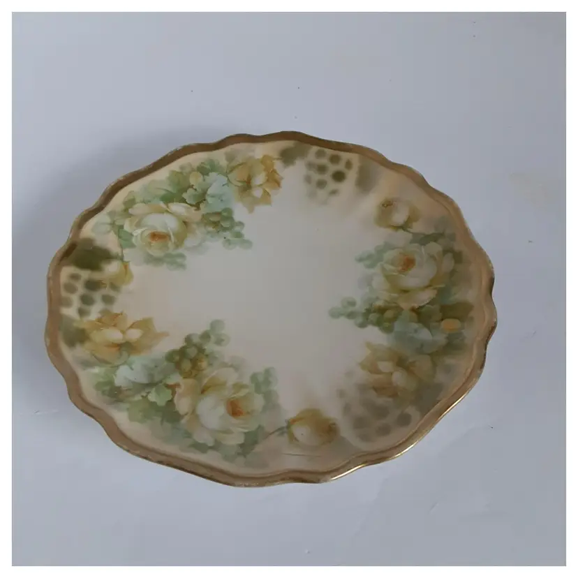 Vintage Hand Painted Plate with Roses.