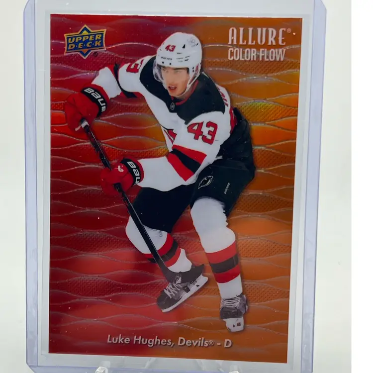 Luke Hughes 2023-2024 Upper Deck Allure Hockey Color Flow Red-Orange New Jersey Devils