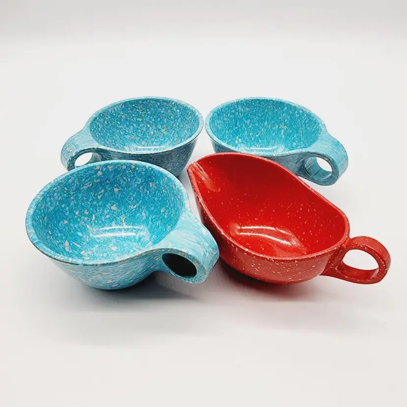 VTG Melamine Confetti Cups Blue Russell Wright Residential Northern Boston 27