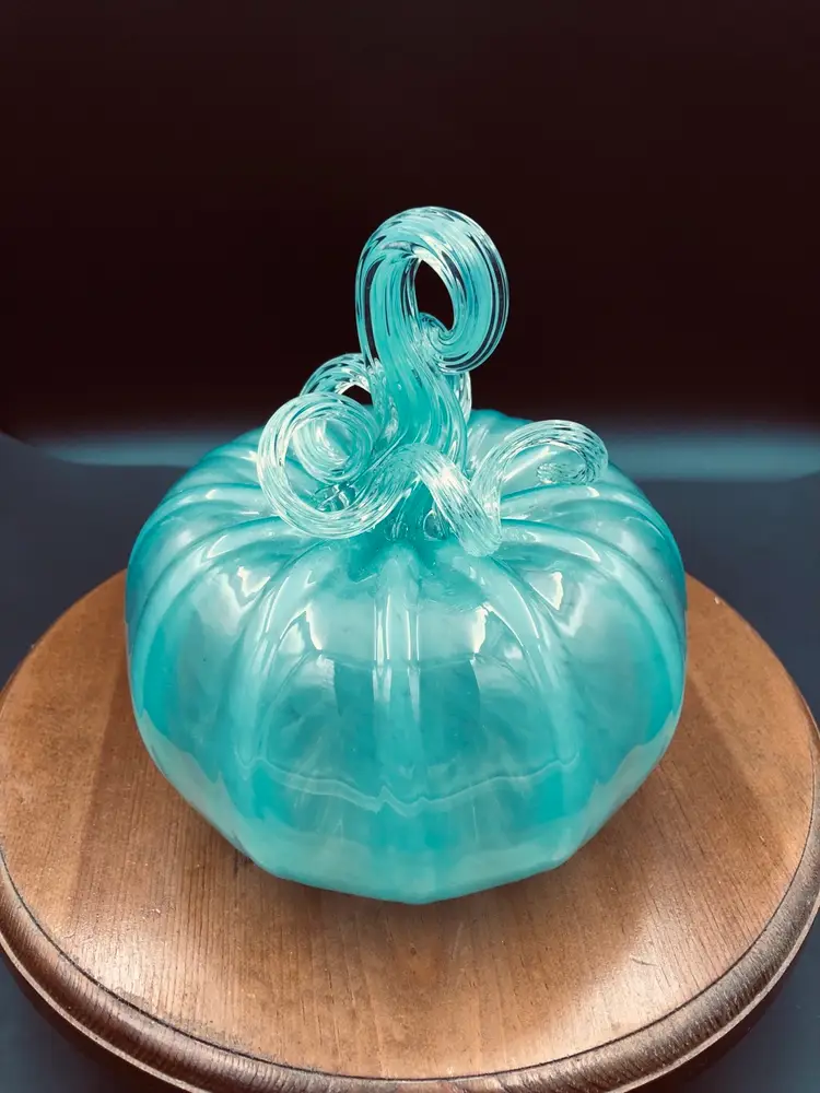 Sea-foam Green Glass Pumpkin