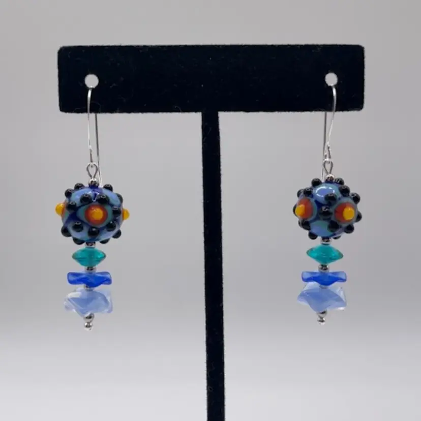 #98 “Eclipse" Series - Handmade by Me -- Vintage Lampwork Earrings