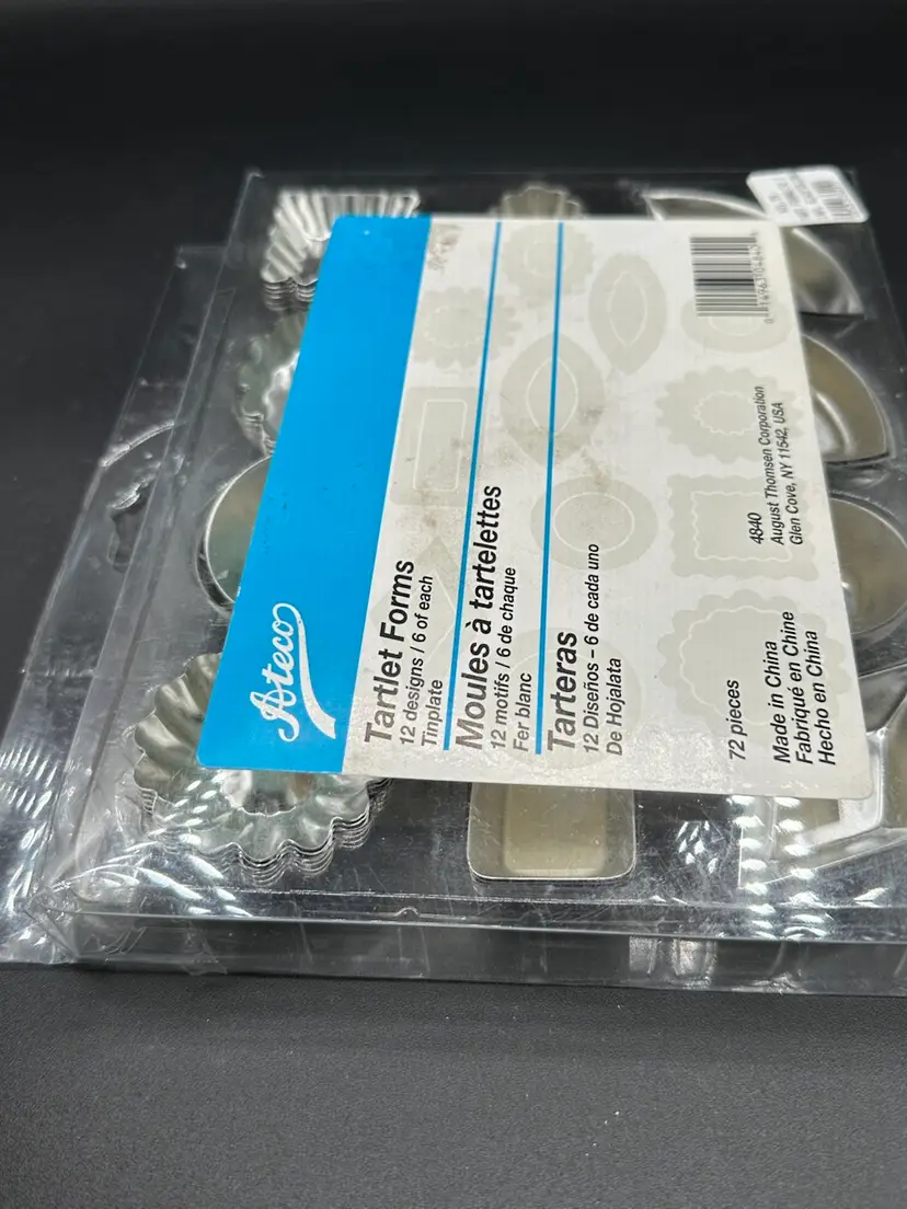 Ateco Tartlet Mold Tinplate 72-Piece Set