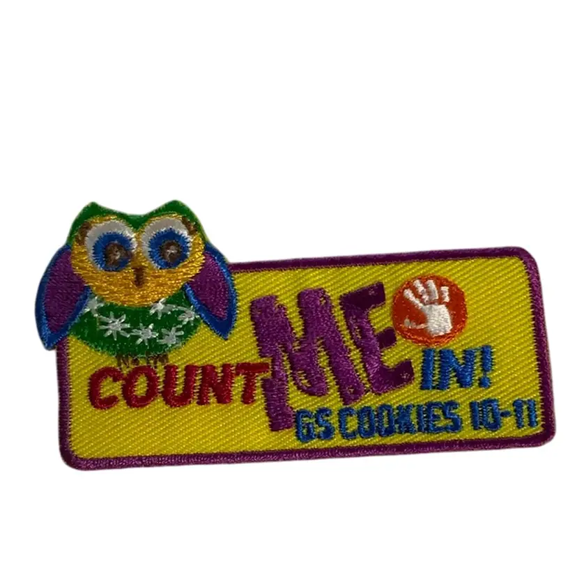 Vintage Scouting Fun Patch : Girl Scout Of The Rio Grande Council - Count Me In GS Cookies 10-11 🍪