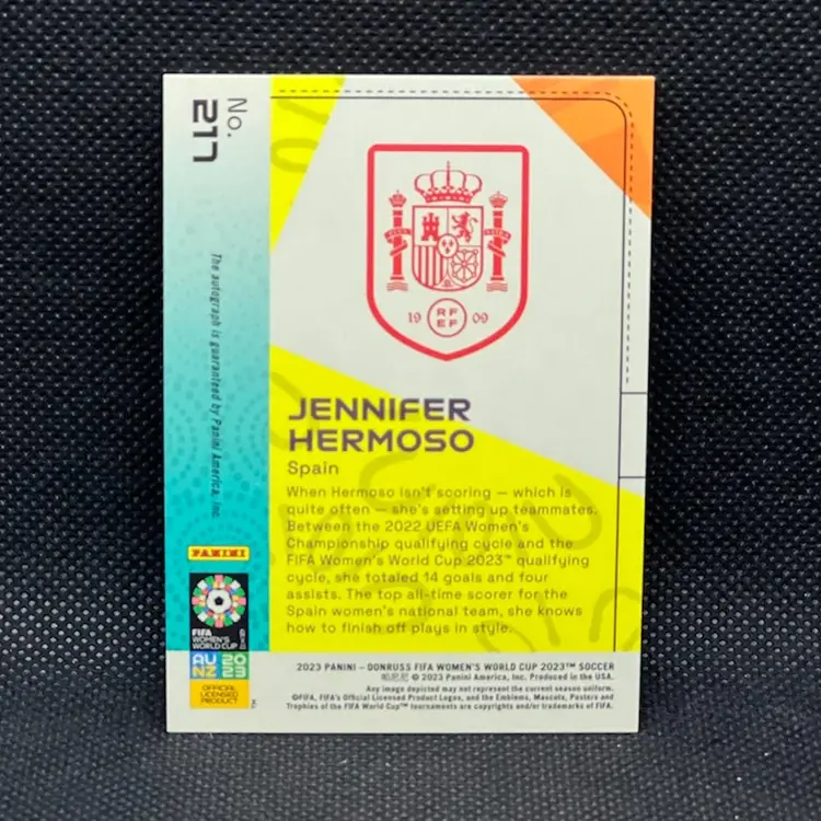 Jennifer Hermoso 2023 Donruss Women’s World Bronze Autograph Spain Soccer Card