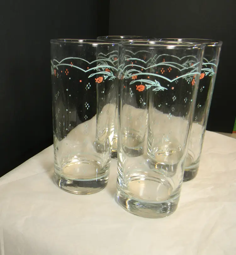 Corelle Calico Rose Drinking Glasses  16oz  Set of 4